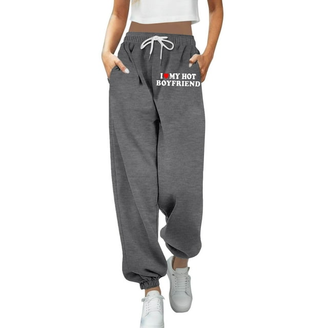 Pantalones de chándal anchos y rectos con forro polar para mujer - Pantalones de yoga de cintura alta con bolsillos para hacer ejercicio/uso informal (S-XXL)