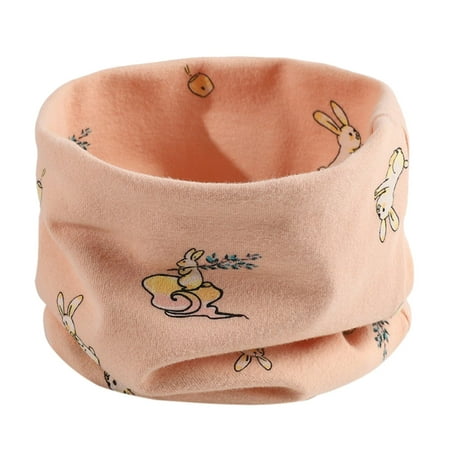 

Cartoon Printed Children Bib Pure Cotton Plush Thickened Baby Warm Windproof Neck Cover Head for Women Scarf