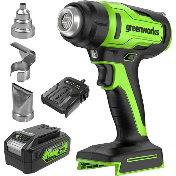 Greenworks 24V Cordless Heat Gun Kit, 4.0Ah Battery & Charger