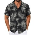 thumbnail image 2 of Stamzod Hawaiian Button Down Shirt Men Plam Print Short Sleeve Casual Oversized Shirt Summer Vacation Beach Shirts for Men 2026 Multicolor-4 XL, 2 of 4