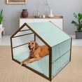 thumbnail image 2 of Caterpillar Pet House, Pattern of Larva Type Bugs Repeating Spring Season Animals Wildlife, Outdoor & Indoor Portable Dog Kennel with Pillow and Cover, 5 Sizes, Sea Green and White, by Ambesonne, 2 of 4
