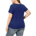 thumbnail image 3 of Agnes Orinda Women's Plus Size Lace Insert Short Sleeves Round Neck T-shirts, 3 of 6
