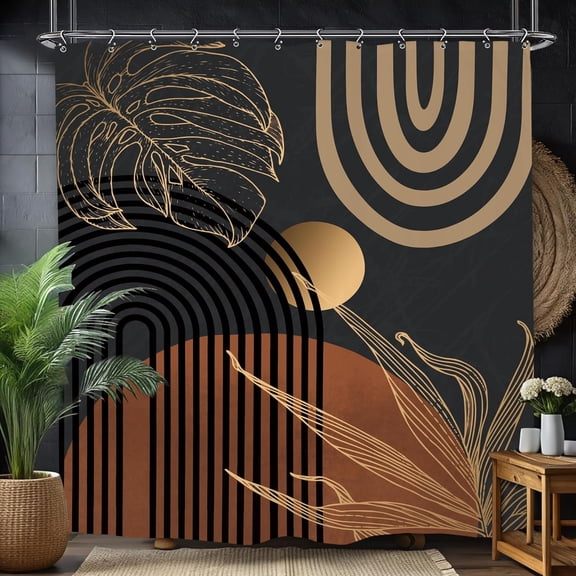 Abstract Face Minimalist Bathroom Shower Curtain Asthetic Colorful Pastel Modern Contemporary Line Art 72W by 72H Inch Polyester Fabric 12 Plastic Hooks Waterproof Decor