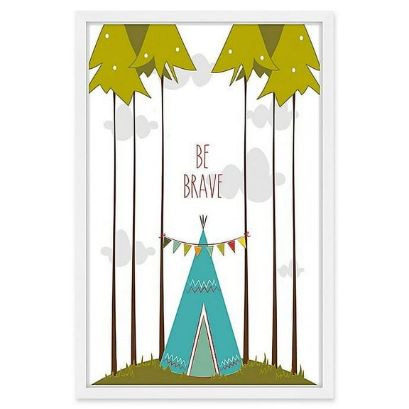 Marmont Hill Blue Teepee 12-Inch x 18-Inch Framed Wall Art