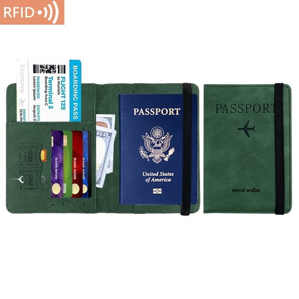 Estuche para libreta RFID de cuero sintético, multifuncional, para tarjetas SIM, identificación, estuche de cuero, porta libreta