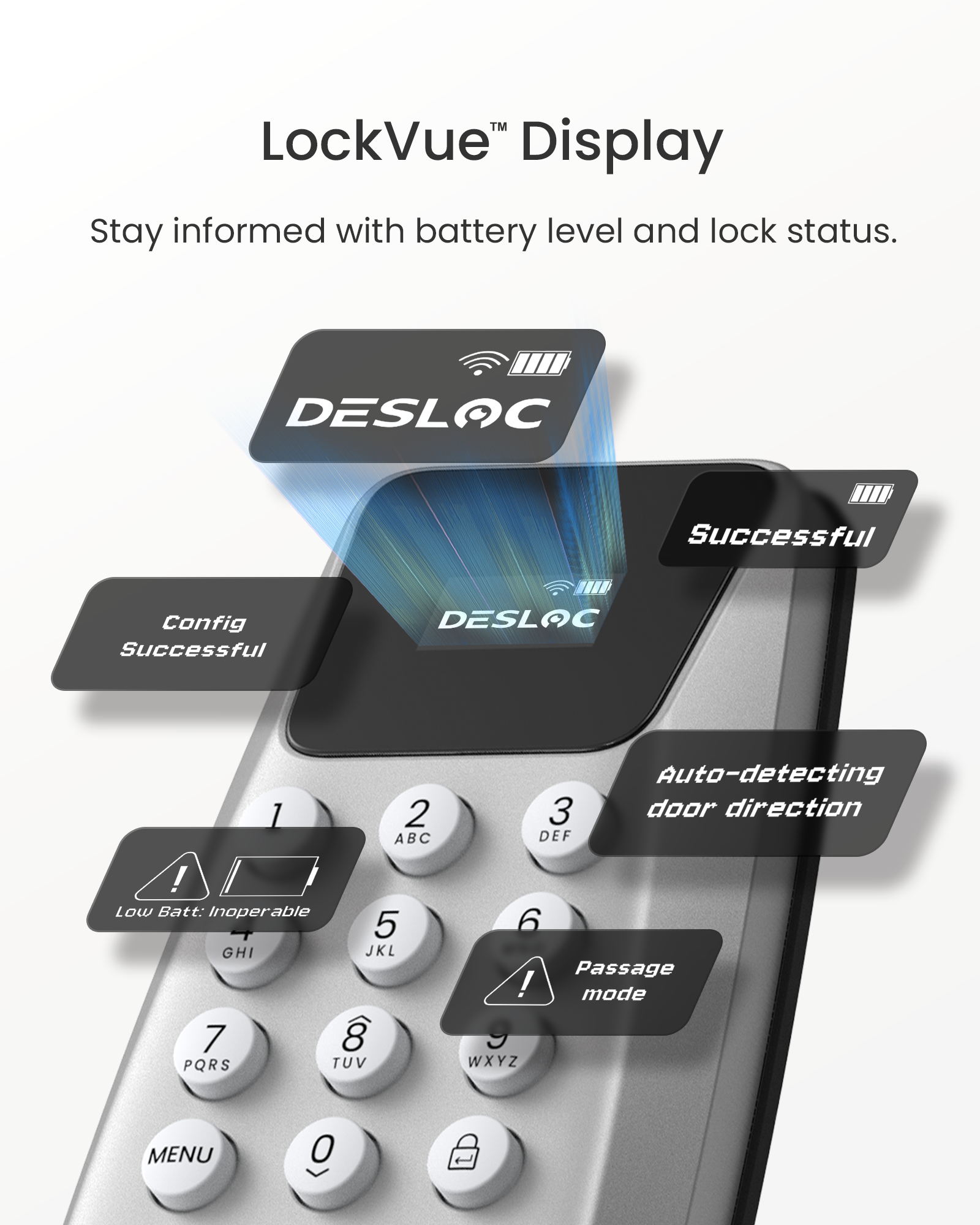 DESLOC C100 Plus-W Keypad Deadbolt Smart Lock photo 7