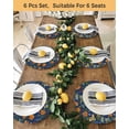 thumbnail image 4 of 15 Inch Round Placemats Set of 4, Orange Blue Spring Floral Non Slip Heat Insulation PP Table Mats, Vintage Botanical Summer Flower Washable Place Mats for Kitchen Dining Party Table Decor, 4 of 7