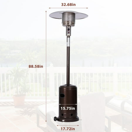 Patio Heater With Wheels Outdoor Fire 42 000 Btu Thicken Stainless Steel Pyramid Propane Quartz Glass Flame For Garden Backyard Party Brown Canada - Pyramid Propane Patio Heater Canada Patio Heater With Wheels Outdoor Fire 42 000 Btu Thicken Stainless Steel Pyramid Propane Quartz Glass Flame For Garden Backyard Party Brown Canada - Pyramid Propane Patio Heater Canada