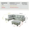 thumbnail image 3 of Ainehome Faux Leather L Shaped Sectional Sofa, Silver Green, 3 of 7