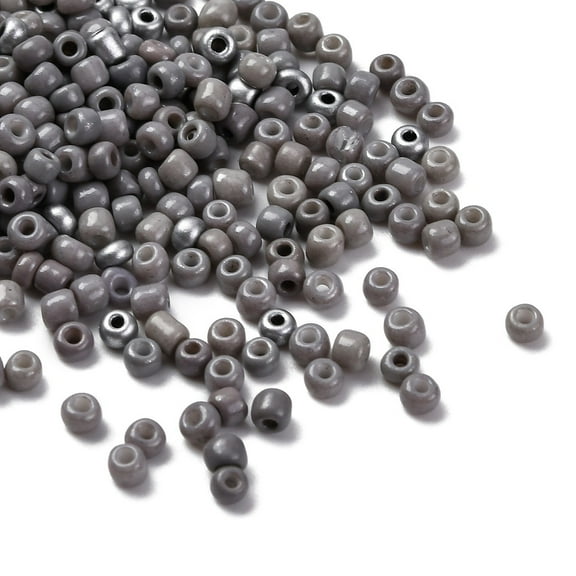 500gs 8/0 Baking Paint Glass Round Seed Beads Gray 3~3.5x2~3mm Hole: 1mm about 50000pcs/500g