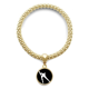 thumbnail image 1 of Invierno patinando Sport Negro silueta Pulsera de cadena de Joyas oro colgante redondo Unbranded M, 1 of 3