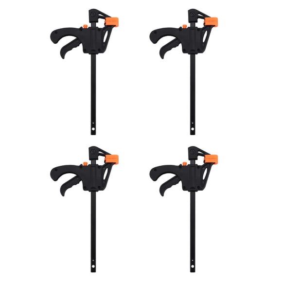 Steel Bar Clamps Set, 4pcs 4inch Bar F Clamps Clip Grip Quick Ratchet Release Woodworking DIY Hand Tool Kit for Woodworking, DIY and Crafts