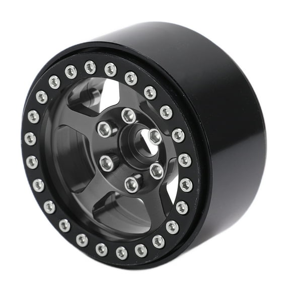 1.9 Inch Beadlock Wheels Aluminum Alloy 5 Hole Silver Rims Non Staining Lock Tire RC Wheel Rims Wheel HubTitanium Color