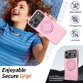 thumbnail image 7 of For iPhone 17 Pro Max Ultra Slim Hybrid TPU+PC Protective Cover with Metal Rotation Holder , Military Grade Shockproof Phone Case Cover,Pink,For iPhone 17 Pro Max, 7 of 7