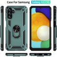 thumbnail image 2 of for Galaxy A13 5G Case, Samsung A13 5G Case,with HD Screen Protector, [Military Grade] Ring Car Mount Kickstand Hybrid Hard PC Soft TPU Shockproof Protective Case for A13 5G (Dark Green), 2 of 12