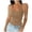 Khaki, variant on Tanghaowl Tank Tops for Women, Women Spaghetti Strap Neck Ribbed Tank Top Slim Fitted Camisole Basic Sleeveless Layering Shirt Casual Round Neck Vest Pink M