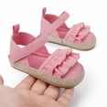 thumbnail image 2 of Toddler Sandals Girl Ruffles Shoes First Walkers Shoes Summer Flat Sandals Girls Summer Shoes,Size 6 Months-12 Months, 2 of 9