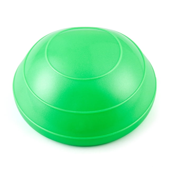 Green 16x8cm Portable Inflatable PVC Half-Ball: Lightweight 250g Fitness Tool for Yoga, Pilates, Balance Training & Sensory Integration with Inflation Pump – Durable, Firmness-Adjustable Equipment