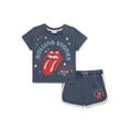 thumbnail image 2 of Rolling Stones Toddler Girls T-Shirt and Shorts Set, 2-Piece, Sizes 2T-5T, 2 of 11