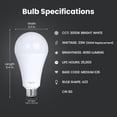 thumbnail image 2 of shiyou-A23 Ampoule LED, Équivalent 300W, Non-Dimmable, 4060 Lumens, Base Standard E26, 3000k Blanc Doux, Ampoule LED Haute Puissance, Résistante à l'Humidité, Durée de Vie 22 Ans, OM300/830/LED, 2 of 4