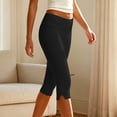 thumbnail image 4 of JnLxul Capri Leggings for Women Elastic Waist Slim Fitting Stretchy Side Split Casual Trendy Workout Yoga Pants Capris(Medium), 4 of 5