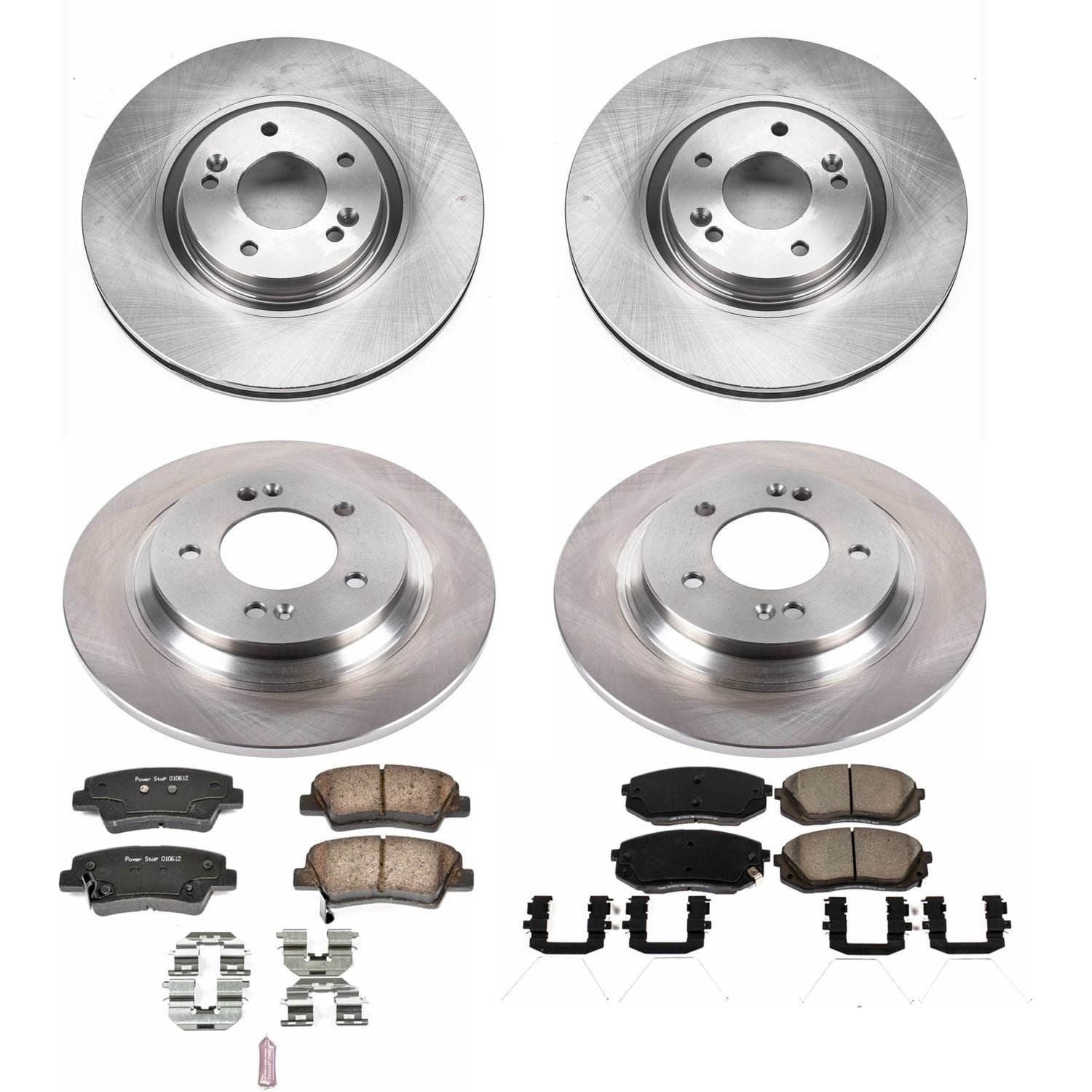 PowerStop Front and Rear Stock Replacement Brake Pad and Rotor Kit Fits: HYUNDAI KIA Select Models KOE7511