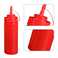 thumbnail image 3 of Juego de 2 dispensadores de alimentos transparentes y duraderos, sin fugas, botella exprimible, accesorio de plancha con tapa para salsas, aceite y condimentos, 3 of 5