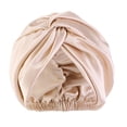 thumbnail image 3 of Women's Double Layer Satin-Like Sleep Cap, Twisted Design Headband for Beauty Sleep, Skincare Routine, Home Relaxation and Chemotherapy Comfort, Machine Washable Headwear, 3 of 4