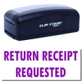 thumbnail image 1 of Large Pre-Inked Return Receipt Requested Stamp, Slim 1854, Ultra Slim Design, Impression Size 1-13/16" by 2-1/2", Up to 25,000 Impressions - Purple Ink, 1 of 10