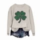 thumbnail image 4 of Ounisa St. Patrick's Day Sweatshirt for Women Clover Graphic T-Shirts Patty's Day Color Long Sleeves Tee Tops, 4 of 7