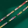 thumbnail image 2 of 925 Silver Rainbow Sapphire Baguette with Round Tennis Bracelet, Stackable Multi Gemstone Bracelet, 14k Gold Bracelet Jewelry,Stackable Tennis Bracelet, 2 of 3