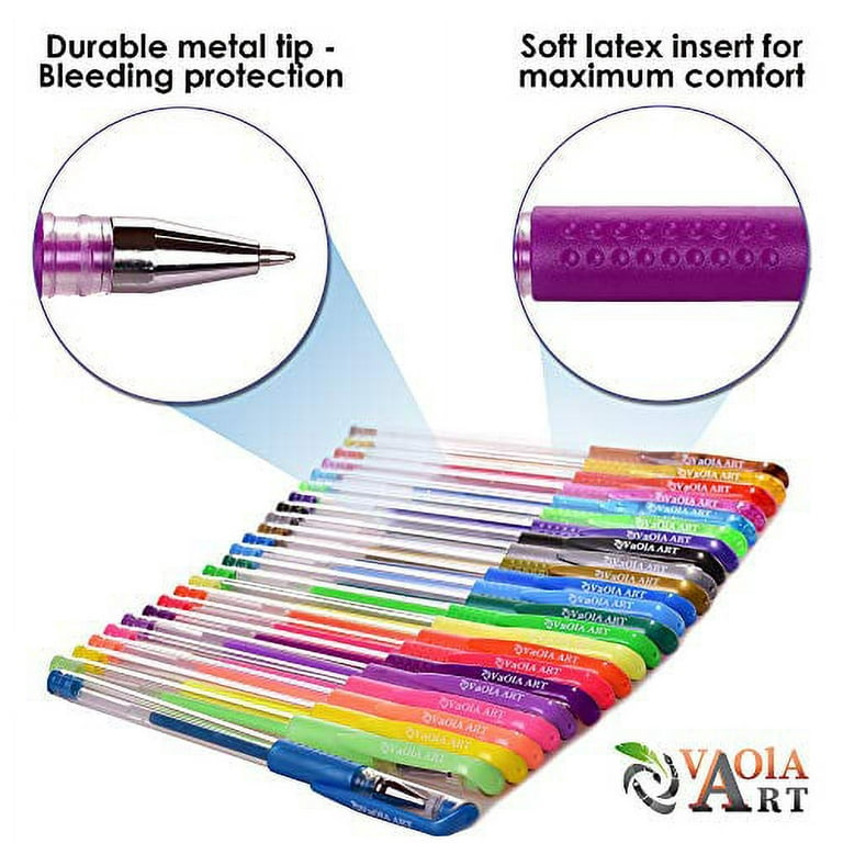 Vaola Various Color Gel Pens Pen Art Set Sparkle Pens - 24 Gel Pens 