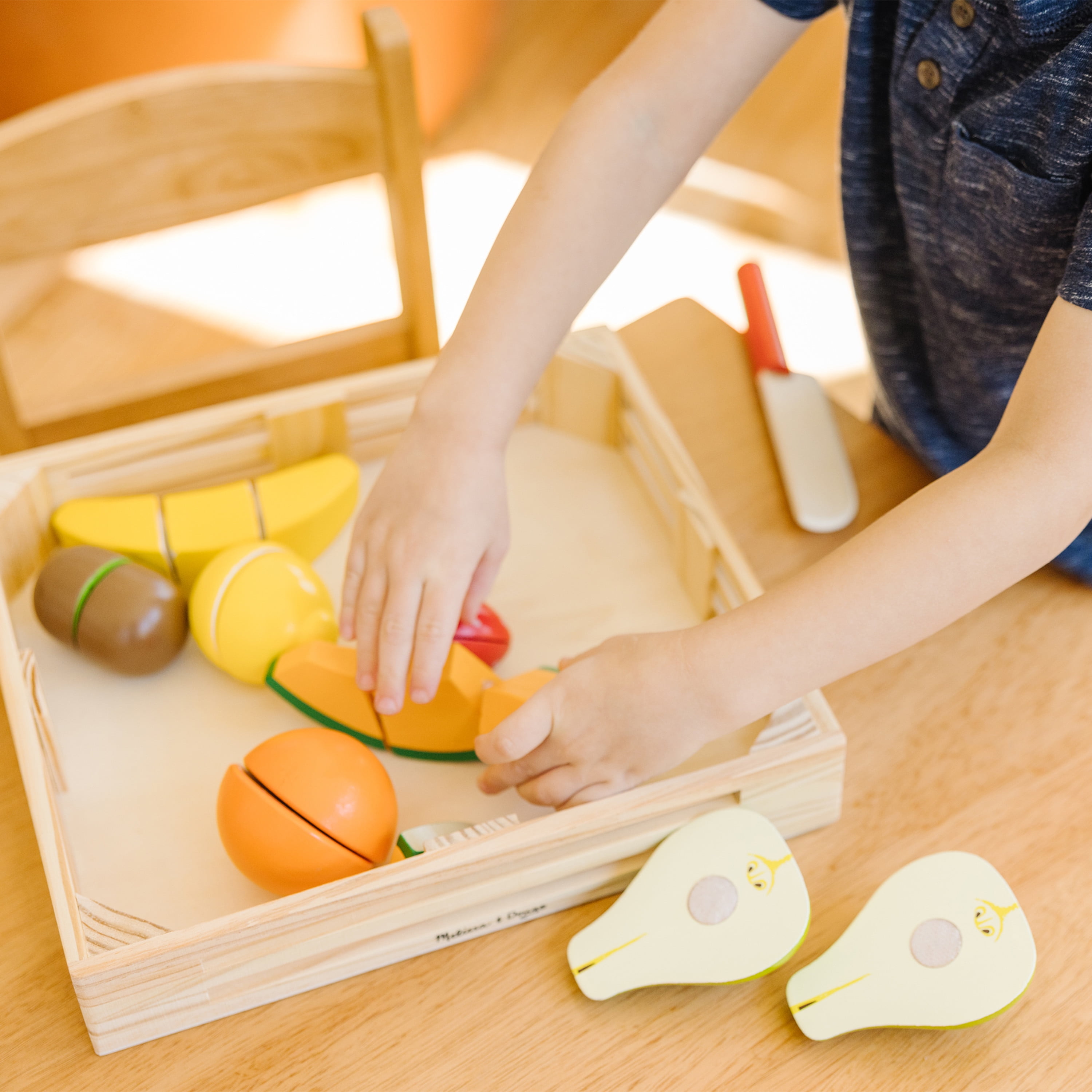 Melissa & Doug Cutting Fruit Set - Wooden Play Food Kitchen Accessory :  Target