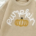 thumbnail image 5 of NOLDARES Toddler Baby Girl Boy Knit Football Sweater Long Sleeve Pumpkin Sweatshirt Fall Winter Clothes Football Outfit(Khaki,7-8 Years), 5 of 5