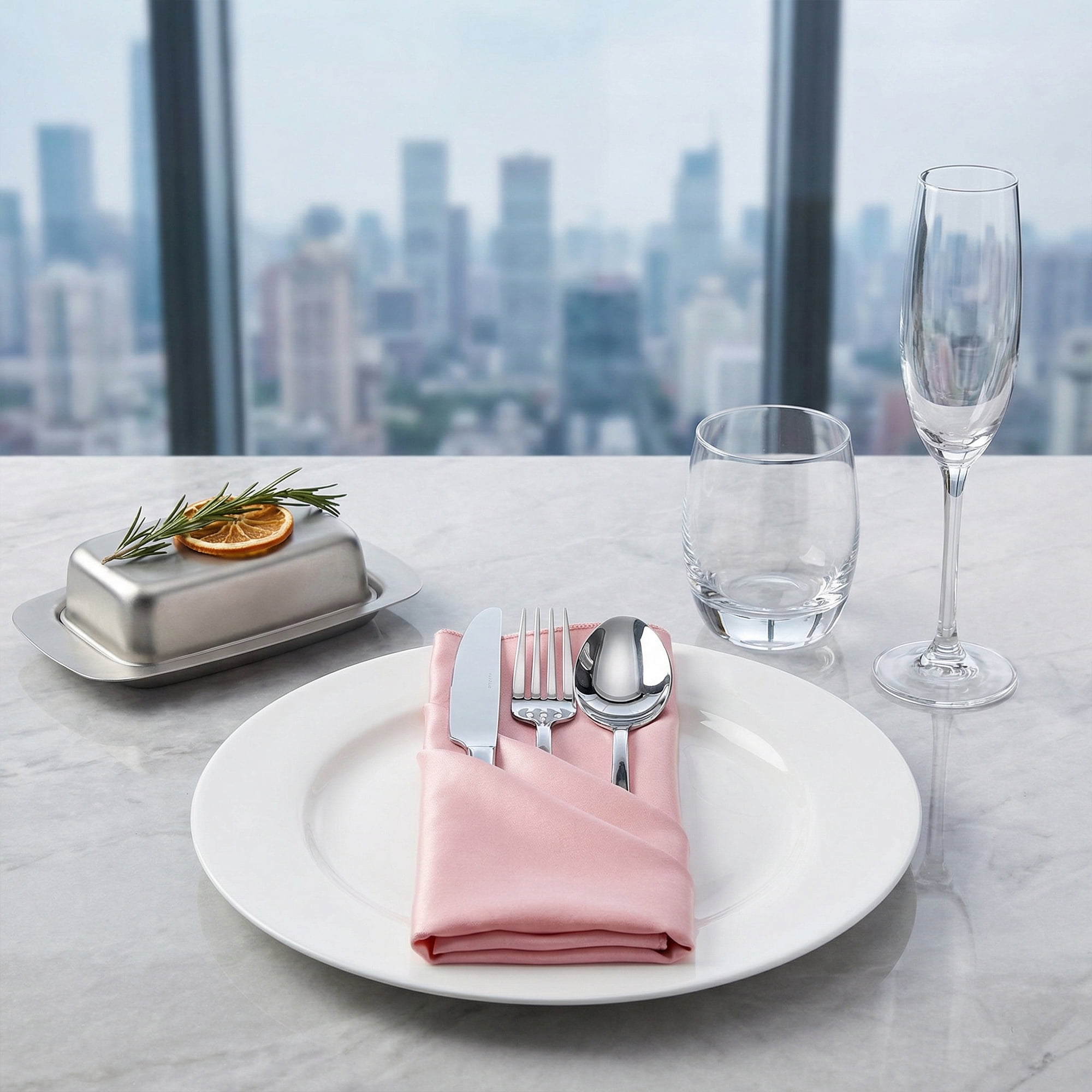 Unique Bargains 12Pcs Reusable Table Dinner Napkins Apricot Pink 12x12inch