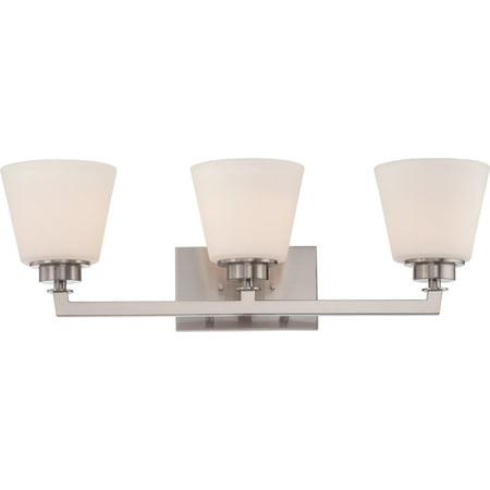 

Bathroom Vanity 3 Light With Brushed Nickel Finish E12 Incandescent 25 inch 300 Watts