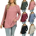 thumbnail image 2 of LYMAYTER Womens Knit Cardigan Female Long Sleeve Casual Tees Shirt Fall Winter Solid Color Bottoming Sweater S-2XL, 2 of 8