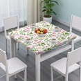 thumbnail image 3 of Pioneer Flower Floral Print Pattern Square Fitted Tablecloth with Elastic Edge,Square Table Cover,Washable Elastic Table Cover for Home Kitchen Party Decor 36"x36", 3 of 6