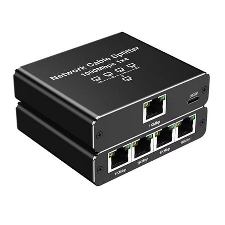 Ethernet Adapter LAN Internet Splitter Gigabit Switch 1 to 4