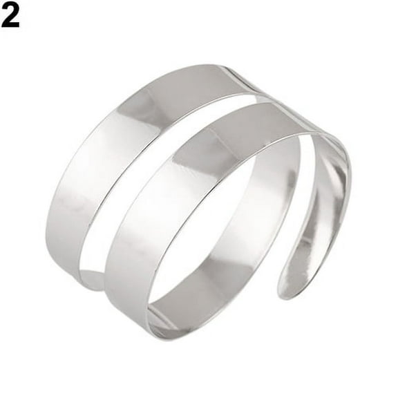 Grandest Birch Women's Punk Simple Coiled Spiral Upper Arm Cuff Armlet Armband Bangle Bracelet Iron Alloy Silver