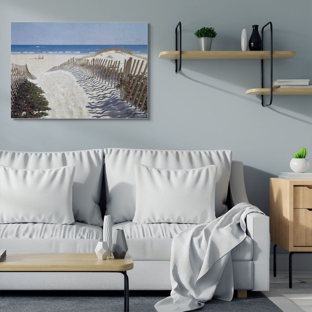 Stupell Industries Fenced Pathway to Beach Summer Nautical Painting Designed by Zhen-Huan Lu