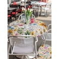 thumbnail image 5 of Outdoor Tablecloth with Umbrella Hole for Patio/Picnic/Party/Camping, Sunflower Vintage Waterproof Table Cloth Round Cover Washable, Colorful Flowers Summer Botanical Retro Art (Dia 54"), 5 of 8