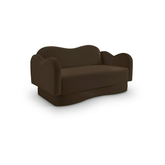 Meridian Furniture Bloom Brown Velvet Loveseat