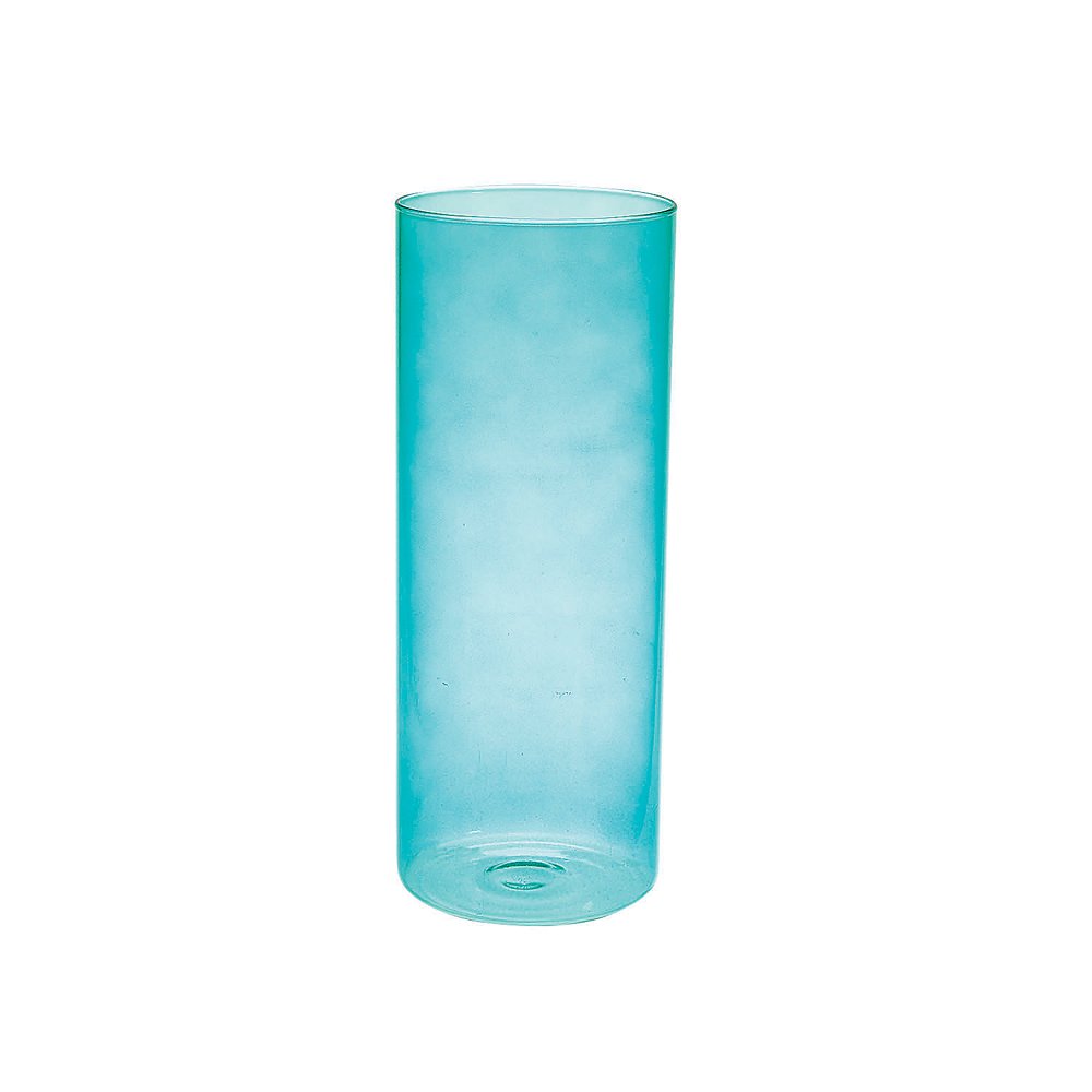 Bright Teal Glass Vase 10In Home Decor 1 Piece