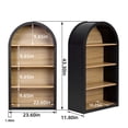thumbnail image 4 of Tcbosik 4-Tier Arched Bookshelf, Farmhouse Display Storage Rack, Bookcase with Open Shelves, Indoor Plant Stand for Home Office, Black, 4 of 9