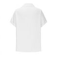 thumbnail image 5 of Women Button Down Short Sleeve Shirts Collared Textured Summer Blouse Casual Tops with Pockets White S, 5 of 7
