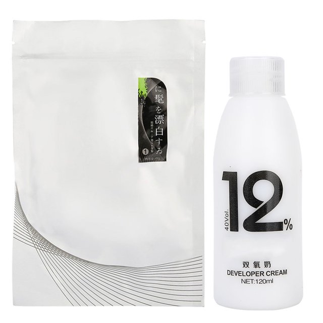 Crema para blanquear el cabello, crema para teñir el cabello, polvo decolorante para peluquería con leche dioxígena