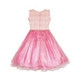 thumbnail image 3 of Flower Girl Dress Sparkling Pearl Belt Shrimp Pink Wedding Bridesmaid 3 Years, 3 of 4