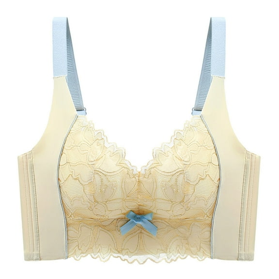 Akafmk Push Up Bra for Women,Wireless Seamless Lace Bra,Comfortable Underwear for Daily Wear