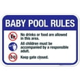 thumbnail image 1 of Baby Pool Rules Sign, Pool Sign, Vinyl Sticker, 1 of 1